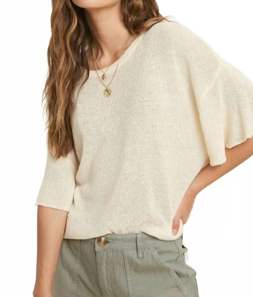 NEW WISHLIST celeste knit sweater top in ivory